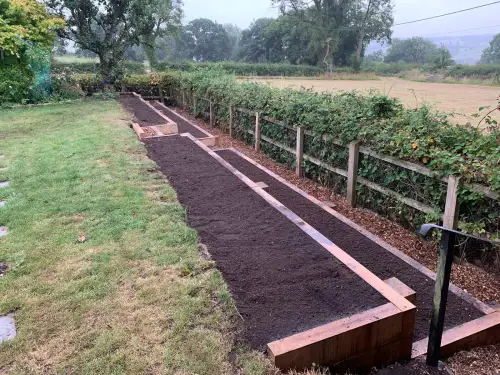 Click Here To Enlarge This Photo Of Oak Sleeper Retaining Walls & Raised Beds in Hazelwood&comma; Derbyshire