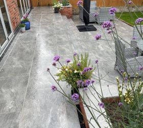 Magnum Grey porcelain paving in 900x600mm size.: Click Here To View Larger Image